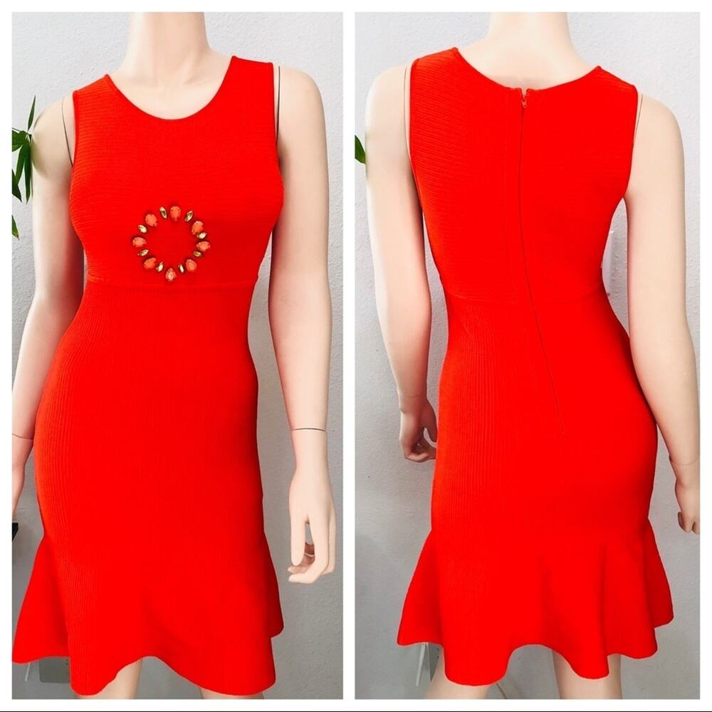 Issa London Size S Midi Bandage Dress Scarlet Red
